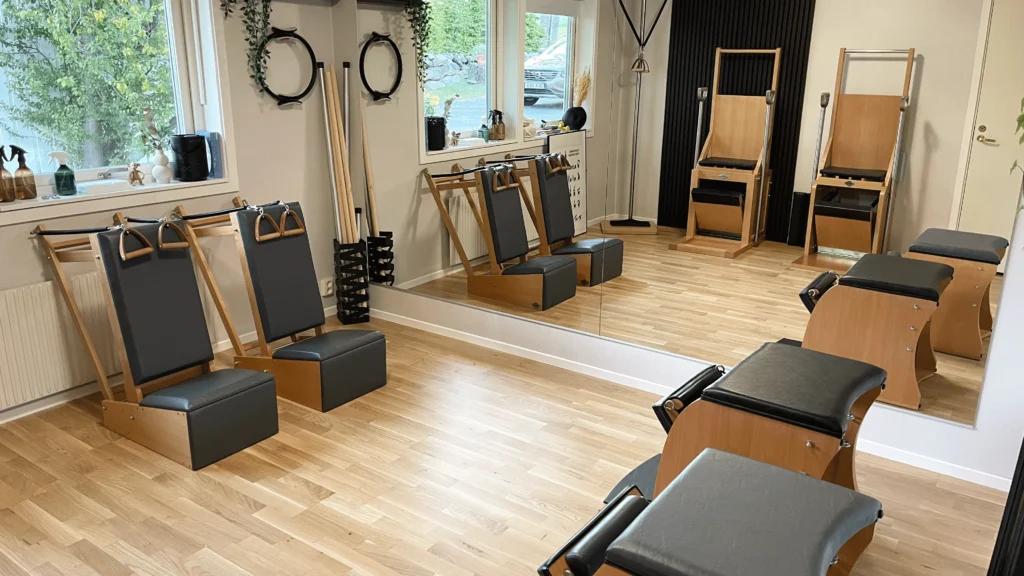 Interior of ART V Pilates studio in Onsala, designed for focused and mindful practice
