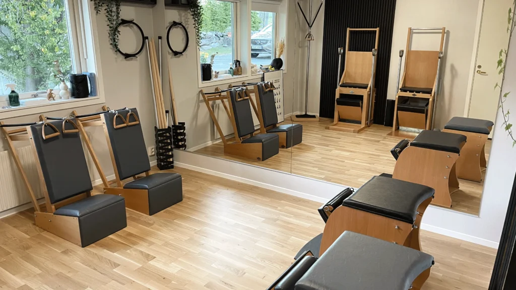Interior of ART V Pilates studio in Onsala, designed for focused and mindful practice