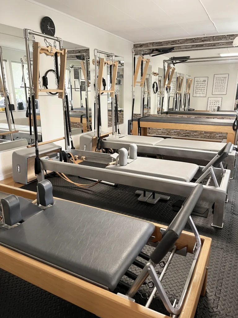 Interior of ART V Pilates studio in Onsala, designed for focused and mindful practice
